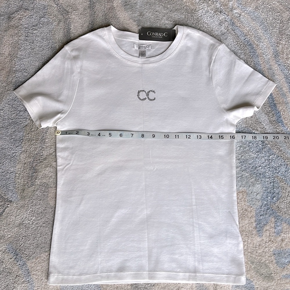 Sparkle "C" White Tee - Picture 2 of 9